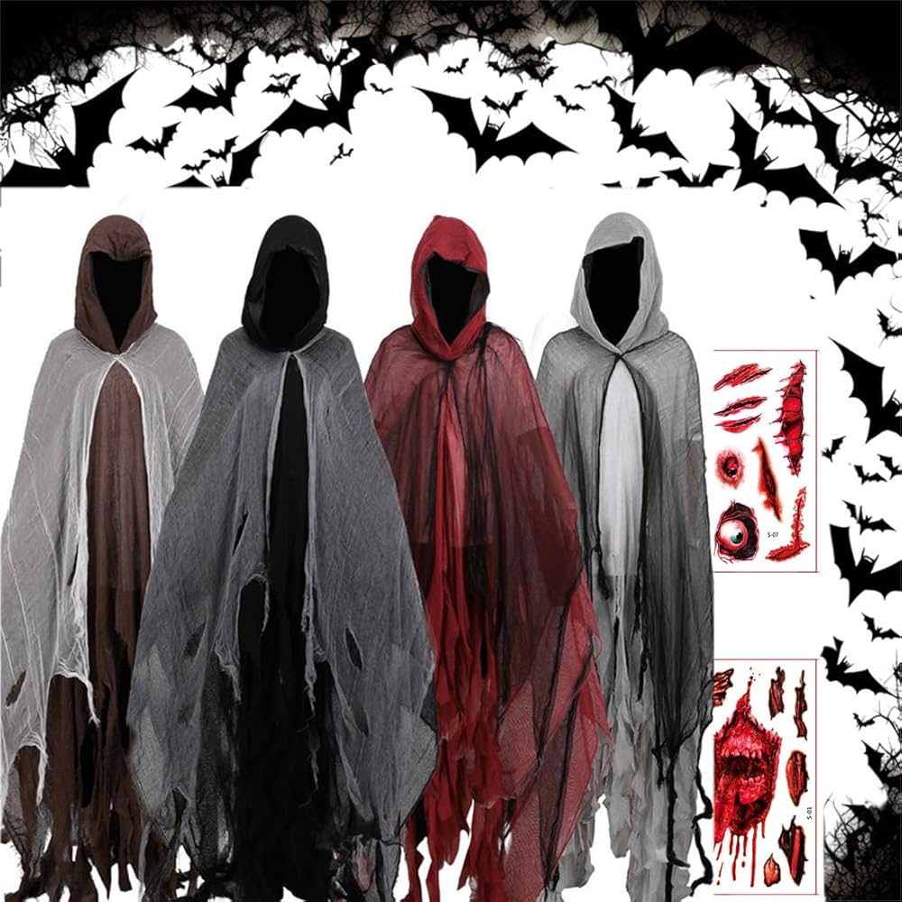 Amazon.com: CLNXIASN Halloween Hooded Loose Role Play Mesh